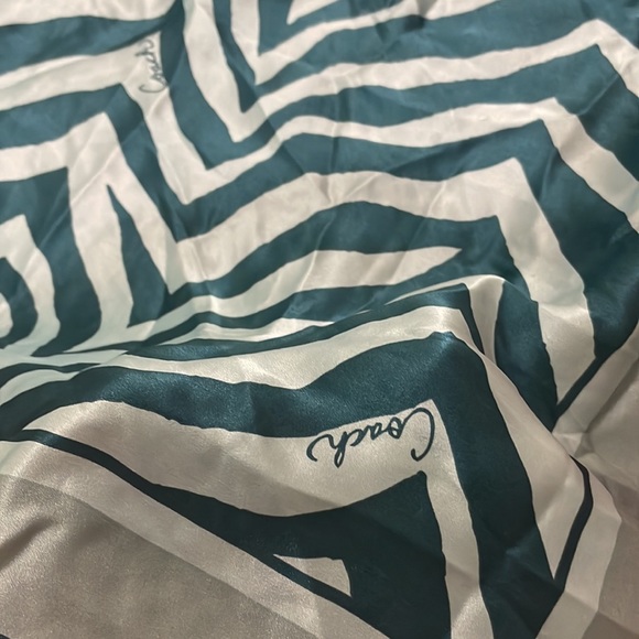 Coach Print Silk Scarf 27x27 - Picture 2 of 4